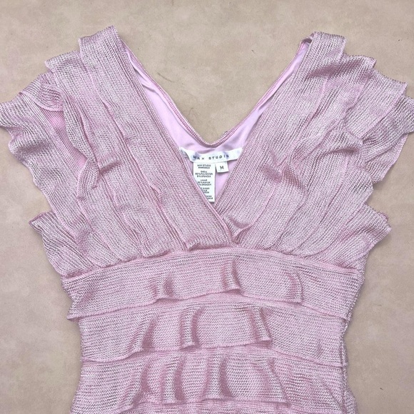 Max Studio Pink Layered Midi Dress - Picture 4 of 6